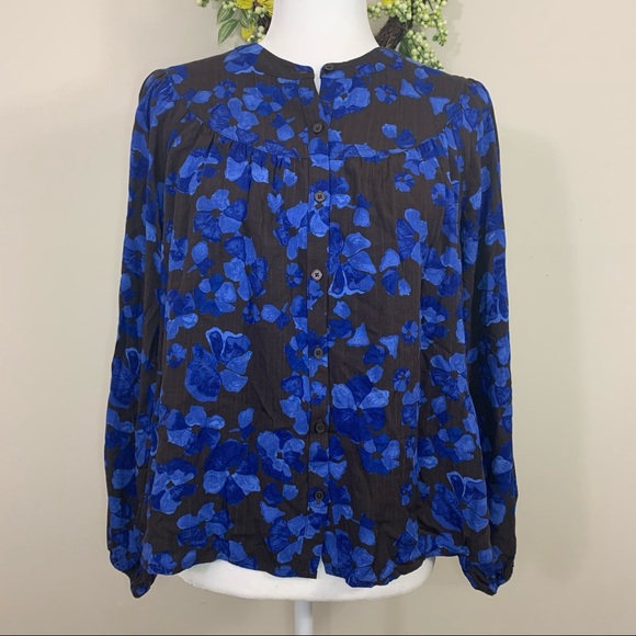 A new day| women’s Brown/Blue floral top - Picture 2 of 8